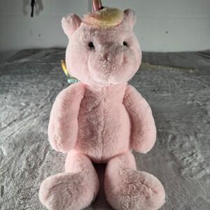 Kid Connection Unicorn Pegasus Kids Medium Pink Rainbow Metallic Wings Plush Toy